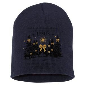 She Shall Bring Forth A Son O Come Let Us Adore Him Short Acrylic Beanie