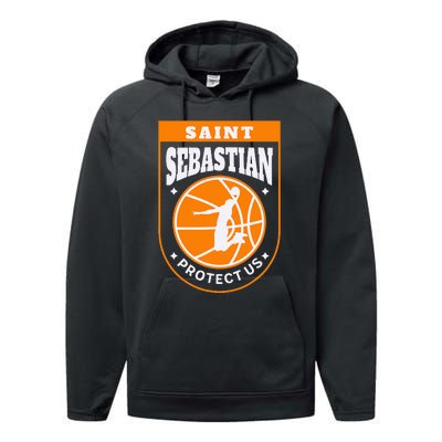 St Sebastian Basketball Dunk Saint Of Sports Athletes Performance Fleece Hoodie