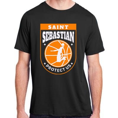 St Sebastian Basketball Dunk Saint Of Sports Athletes Adult ChromaSoft Performance T-Shirt