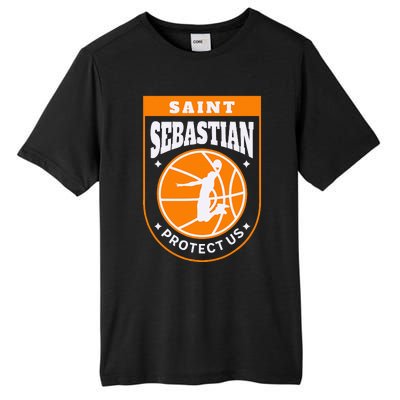 St Sebastian Basketball Dunk Saint Of Sports Athletes Tall Fusion ChromaSoft Performance T-Shirt