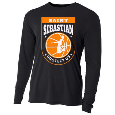 St Sebastian Basketball Dunk Saint Of Sports Athletes Cooling Performance Long Sleeve Crew