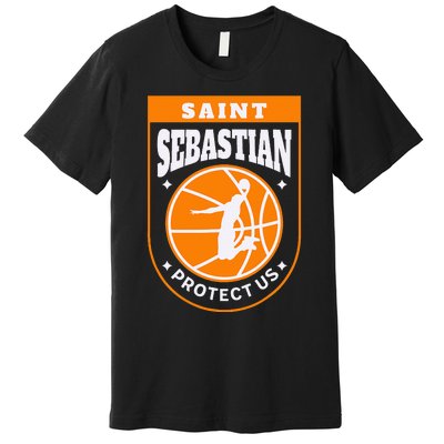 St Sebastian Basketball Dunk Saint Of Sports Athletes Premium T-Shirt