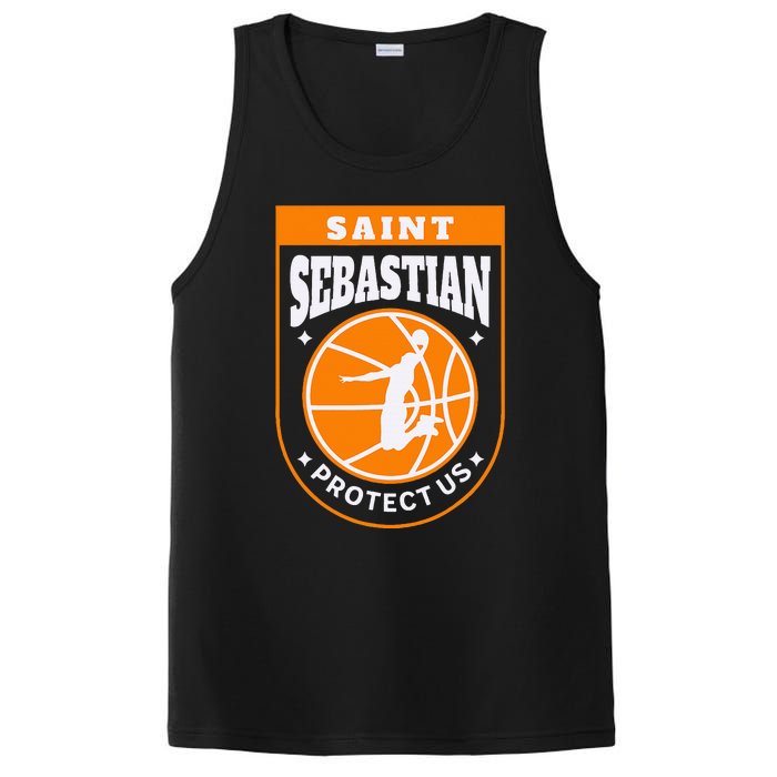 St Sebastian Basketball Dunk Saint Of Sports Athletes PosiCharge Competitor Tank