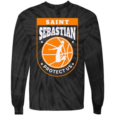 St Sebastian Basketball Dunk Saint Of Sports Athletes Tie-Dye Long Sleeve Shirt