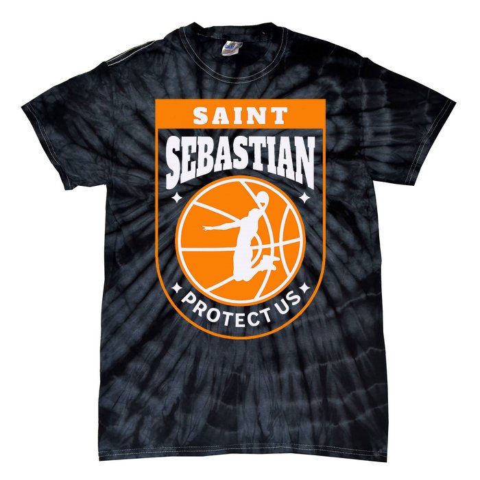 St Sebastian Basketball Dunk Saint Of Sports Athletes Tie-Dye T-Shirt