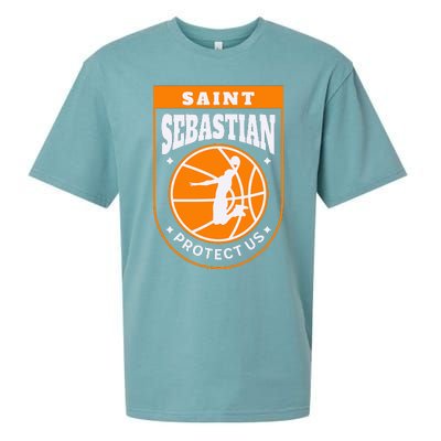 St Sebastian Basketball Dunk Saint Of Sports Athletes Sueded Cloud Jersey T-Shirt