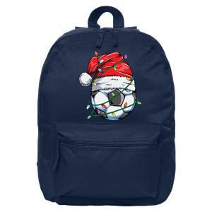 Santa Soccer Ball Sports Design Christmas Soccer Player 16 in Basic Backpack