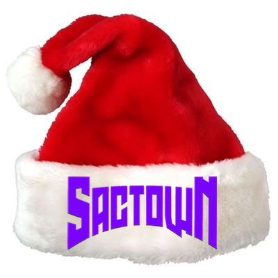 Sactown Sacramento Basketball Premium Christmas Santa Hat