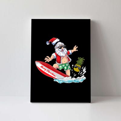 Surfing Santa Beach Holiday Plams Christmas In July Surf Canvas