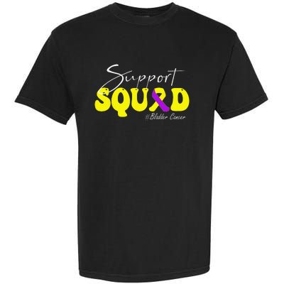 Support Squad Bladder Cancer Awareness Yellow & Purple Garment-Dyed Heavyweight T-Shirt