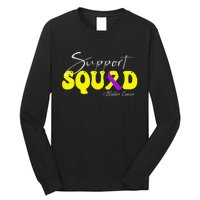 Support Squad Bladder Cancer Awareness Yellow & Purple Long Sleeve Shirt