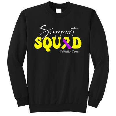 Support Squad Bladder Cancer Awareness Yellow & Purple Sweatshirt