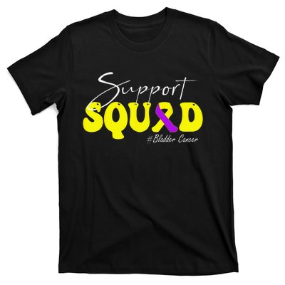 Support Squad Bladder Cancer Awareness Yellow & Purple T-Shirt