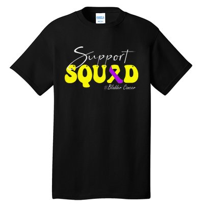 Support Squad Bladder Cancer Awareness Yellow & Purple Tall T-Shirt