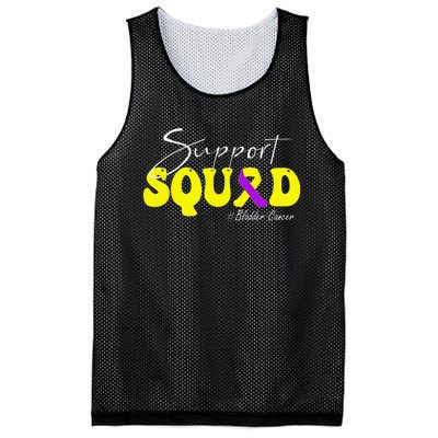 Support Squad Bladder Cancer Awareness Yellow & Purple Mesh Reversible Basketball Jersey Tank