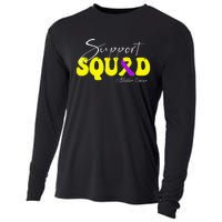 Support Squad Bladder Cancer Awareness Yellow & Purple Cooling Performance Long Sleeve Crew