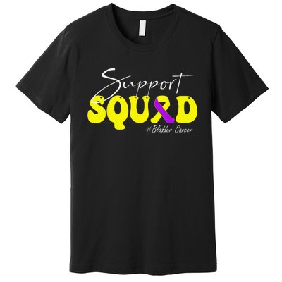 Support Squad Bladder Cancer Awareness Yellow & Purple Premium T-Shirt