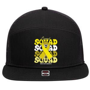 Support Squad Bone Cancer Awareness 7 Panel Mesh Trucker Snapback Hat