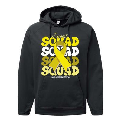 Support Squad Bone Cancer Awareness Performance Fleece Hoodie