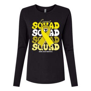 Support Squad Bone Cancer Awareness Womens Cotton Relaxed Long Sleeve T-Shirt