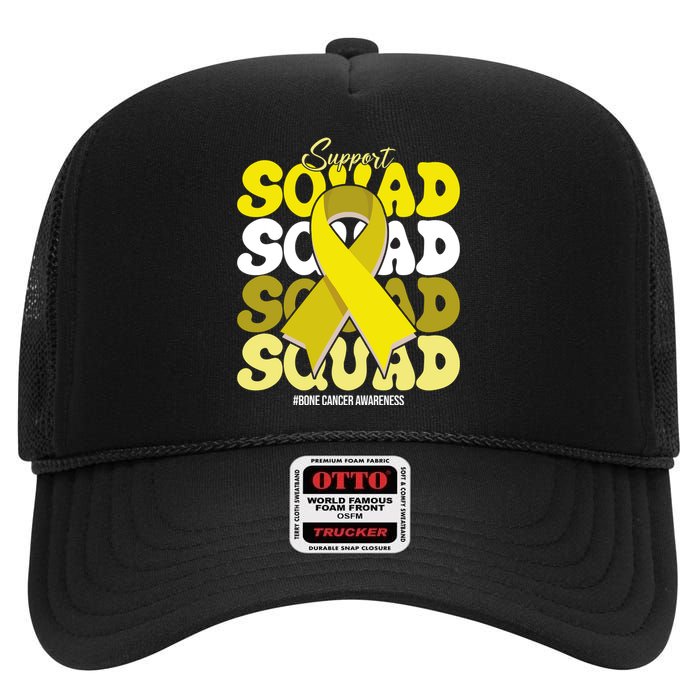 Support Squad Bone Cancer Awareness High Crown Mesh Back Trucker Hat