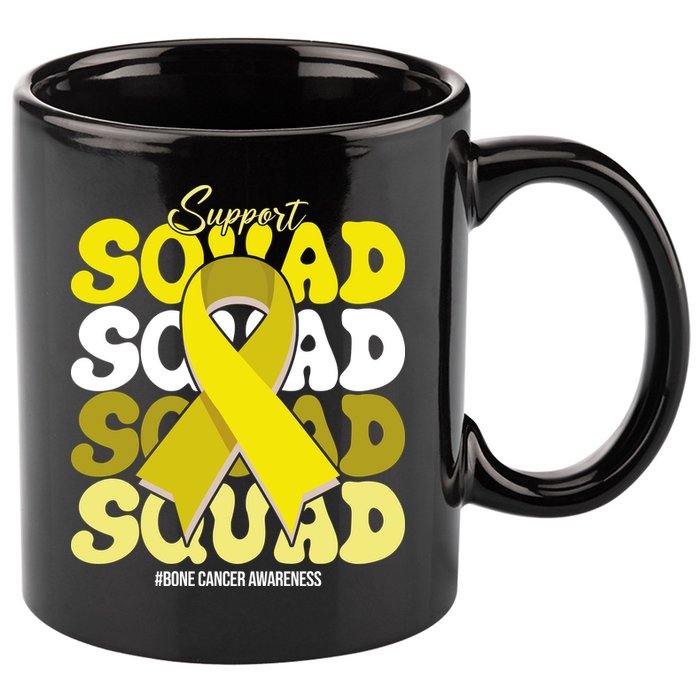 Support Squad Bone Cancer Awareness 11oz C Handle Ceramic Mug