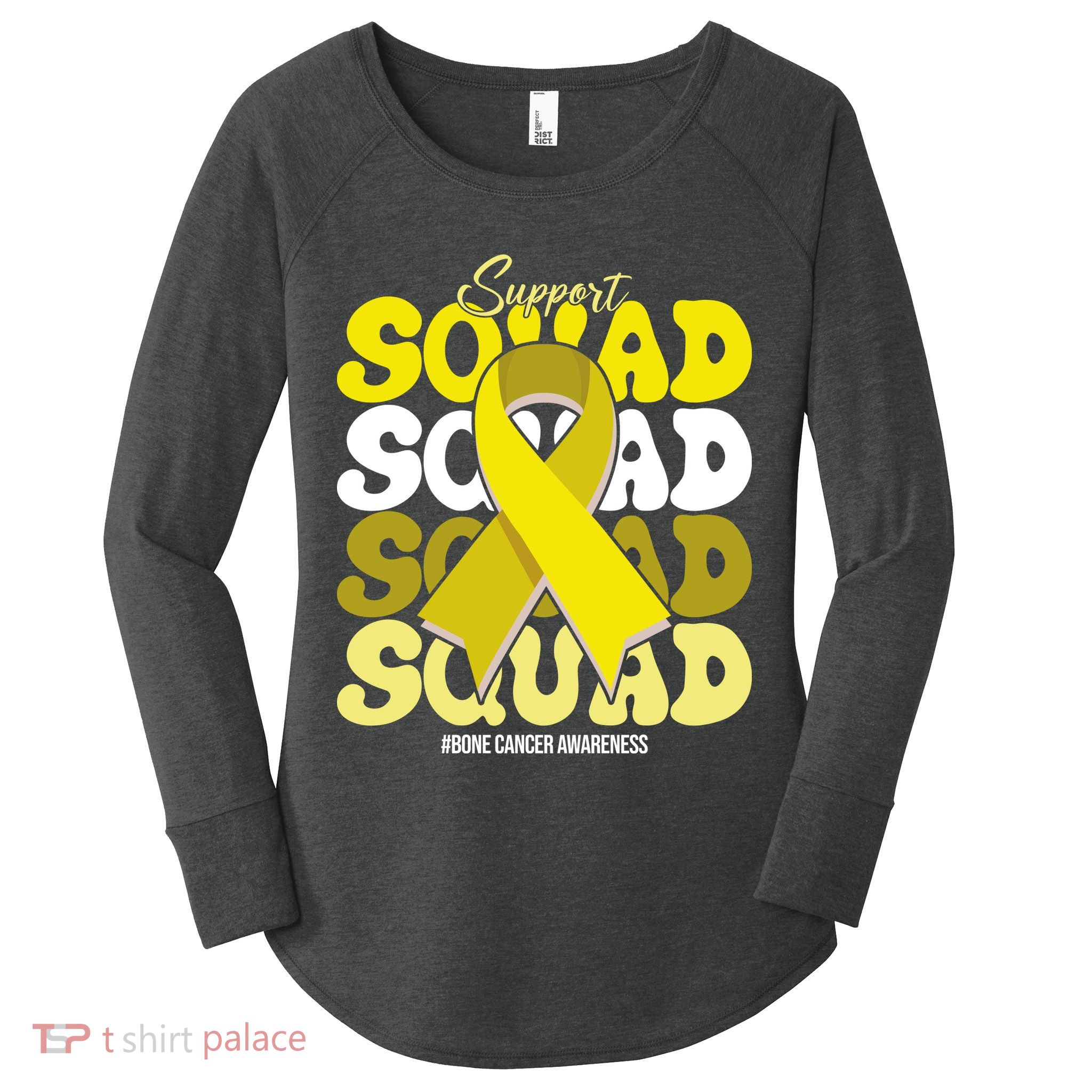 Support Squad Bone Cancer Awareness Women's Perfect Tri Tunic Long Sleeve Shirt