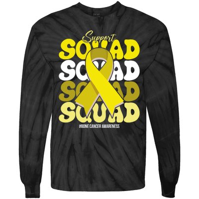 Support Squad Bone Cancer Awareness Tie-Dye Long Sleeve Shirt