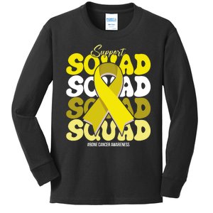 Support Squad Bone Cancer Awareness Kids Long Sleeve Shirt