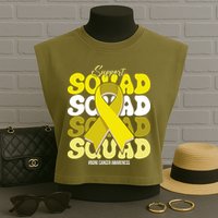 Support Squad Bone Cancer Awareness Garment-Dyed Women's Muscle Tee