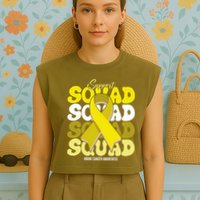 Support Squad Bone Cancer Awareness Garment-Dyed Women's Muscle Tee