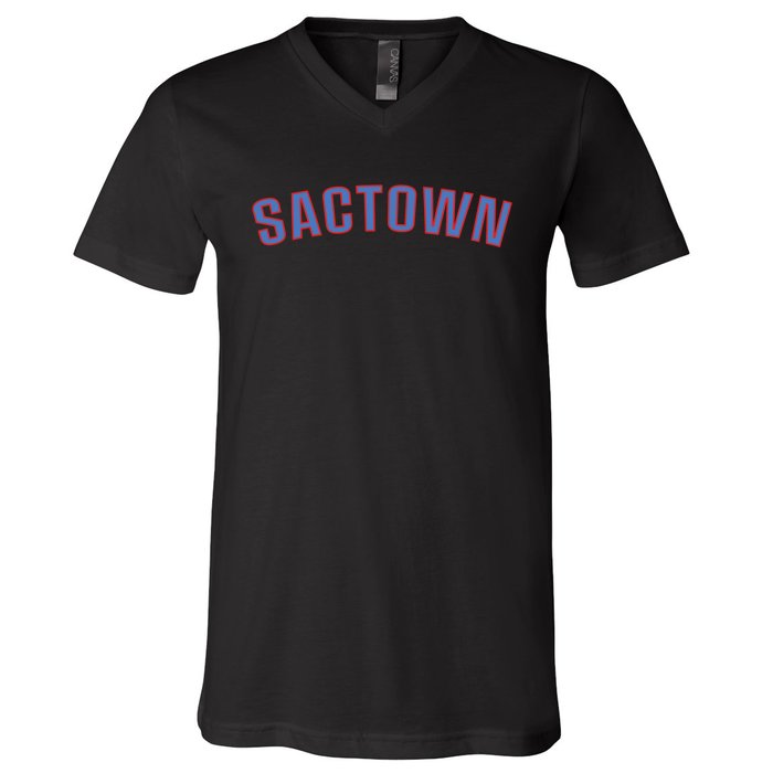 Sactown - SacraM.e.nto Basketball V-Neck T-Shirt