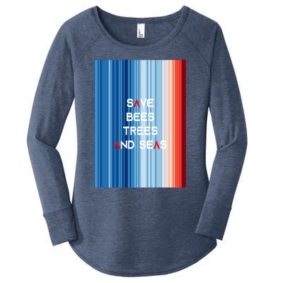 Showyourstripes – Save Bees Trees And Seas Global Warming Gift Women's Perfect Tri Tunic Long Sleeve Shirt