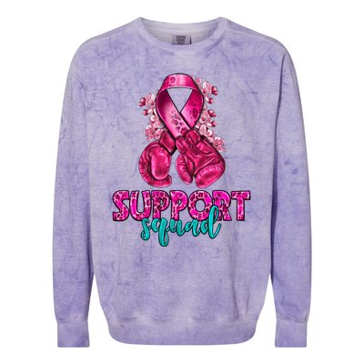 Support Squad Breast Cancer Awareness Boxing Gloves Colorblast Crewneck Sweatshirt