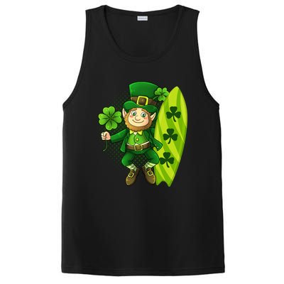 Surfing Summer Beach St Patricks Beer Cheers Shamrock Lucky Gift PosiCharge Competitor Tank