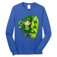 Surfing Summer Beach St Patricks Beer Cheers Shamrock Lucky Gift Long Sleeve Shirt