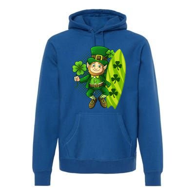 Surfing Summer Beach St Patricks Beer Cheers Shamrock Lucky Gift Premium Hoodie