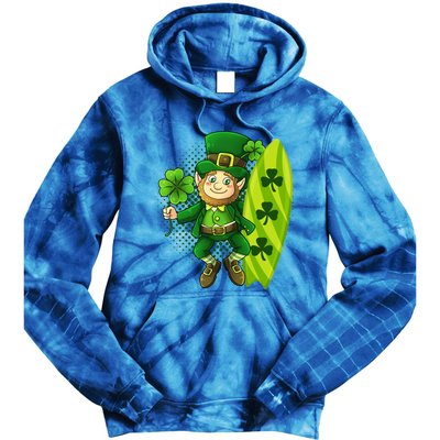 Surfing Summer Beach St Patricks Beer Cheers Shamrock Lucky Gift Tie Dye Hoodie