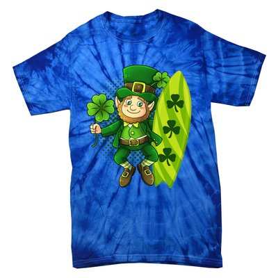 Surfing Summer Beach St Patricks Beer Cheers Shamrock Lucky Gift Tie-Dye T-Shirt