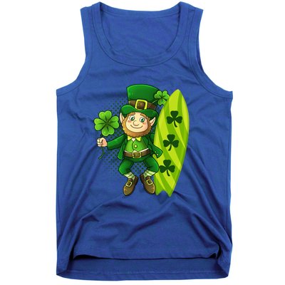 Surfing Summer Beach St Patricks Beer Cheers Shamrock Lucky Gift Tank Top