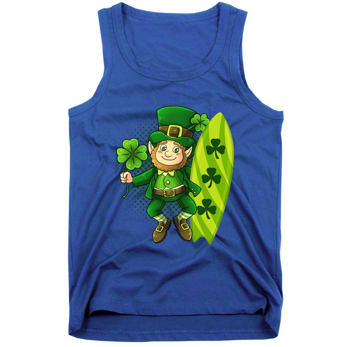 Surfing Summer Beach St Patricks Beer Cheers Shamrock Lucky Gift Tank Top