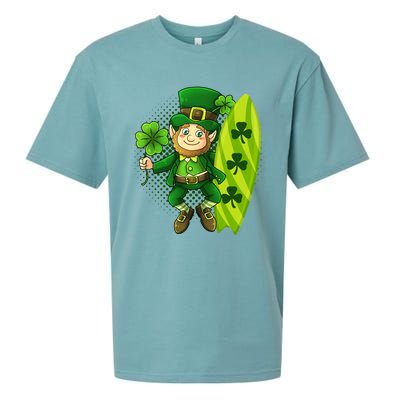 Surfing Summer Beach St Patricks Beer Cheers Shamrock Lucky Gift Sueded Cloud Jersey T-Shirt