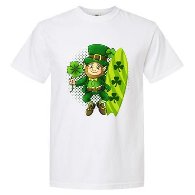 Surfing Summer Beach St Patricks Beer Cheers Shamrock Lucky Gift Garment-Dyed Heavyweight T-Shirt