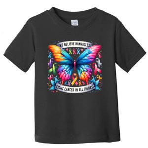 Support Squad Breast Cancer Awareness Cancer Butterfly Toddler T-Shirt