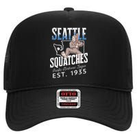 Seattle Squatches Bigfoot Baseball Team for Sasquatch Lovers High Crown Mesh Back Trucker Hat