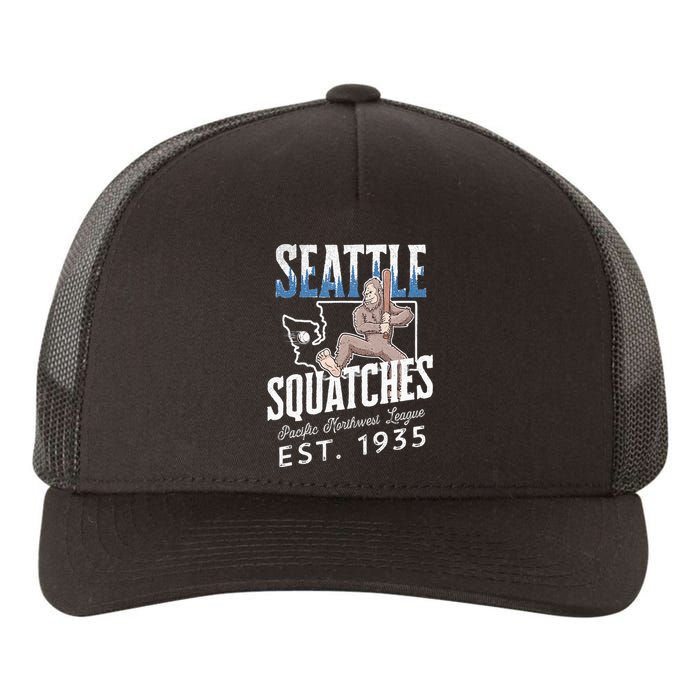 Seattle Squatches Bigfoot Baseball Team for Sasquatch Lovers Yupoong Adult 5-Panel Trucker Hat