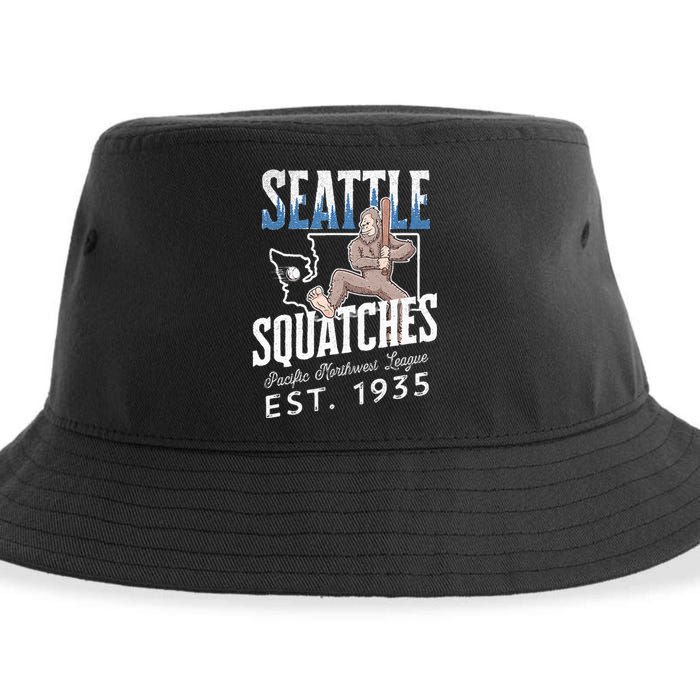 Seattle Squatches Bigfoot Baseball Team for Sasquatch Lovers Sustainable Bucket Hat