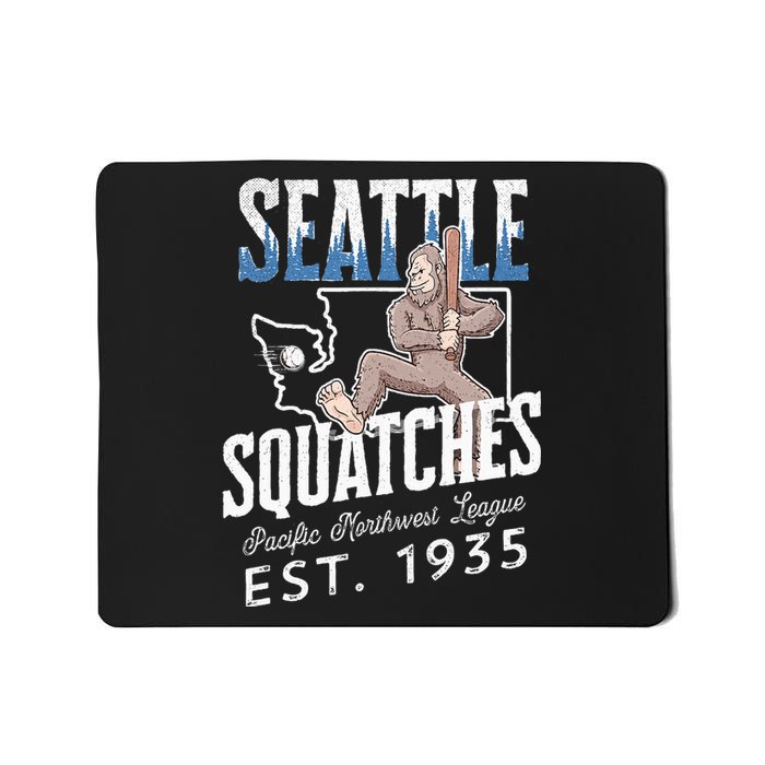 Seattle Squatches Bigfoot Baseball Team for Sasquatch Lovers Mousepad