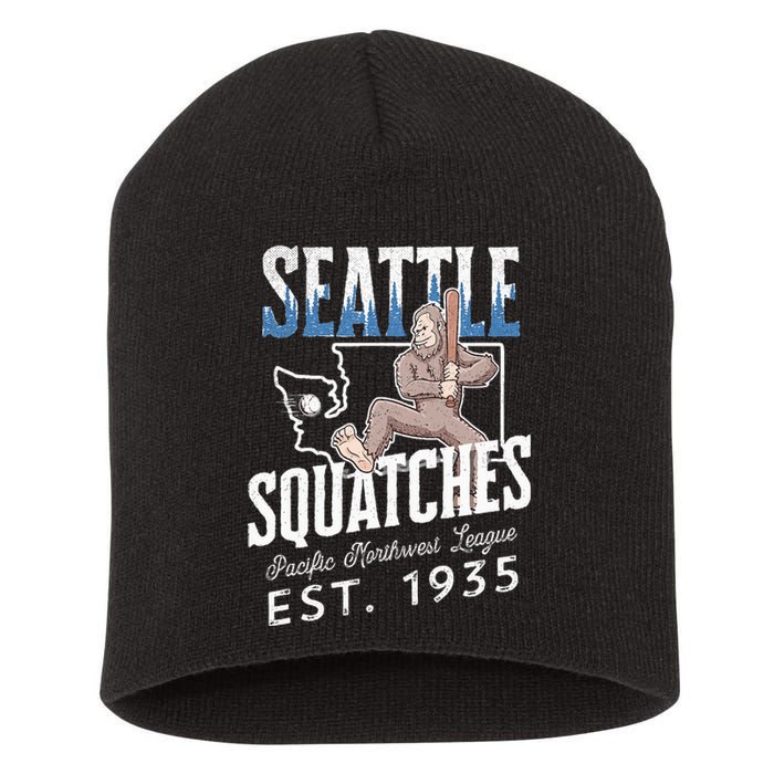 Seattle Squatches Bigfoot Baseball Team for Sasquatch Lovers Short Acrylic Beanie