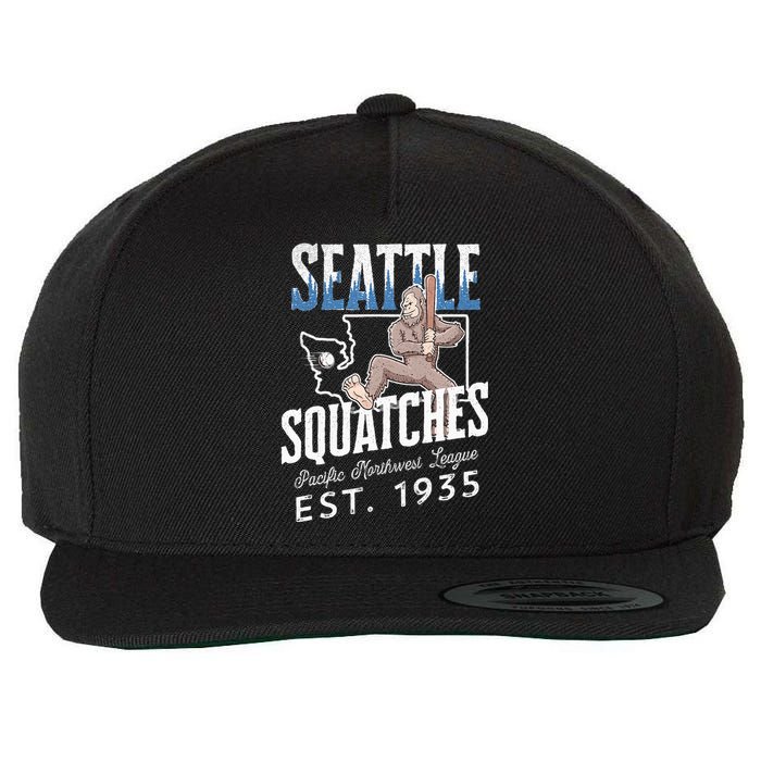 Seattle Squatches Bigfoot Baseball Team for Sasquatch Lovers Wool Snapback Cap